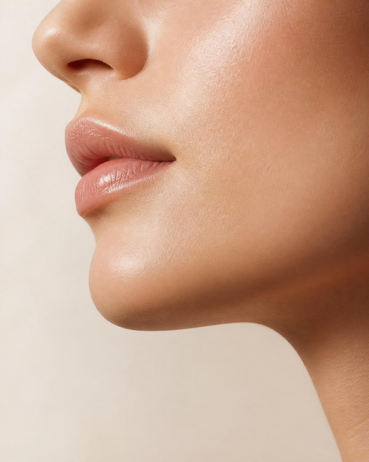Editorial — lip and jawline detail